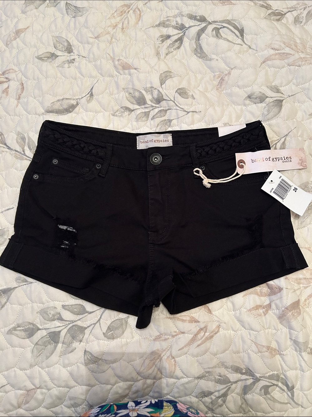 Band of Gypsies Women's Black Denim  Distressed Shorts
